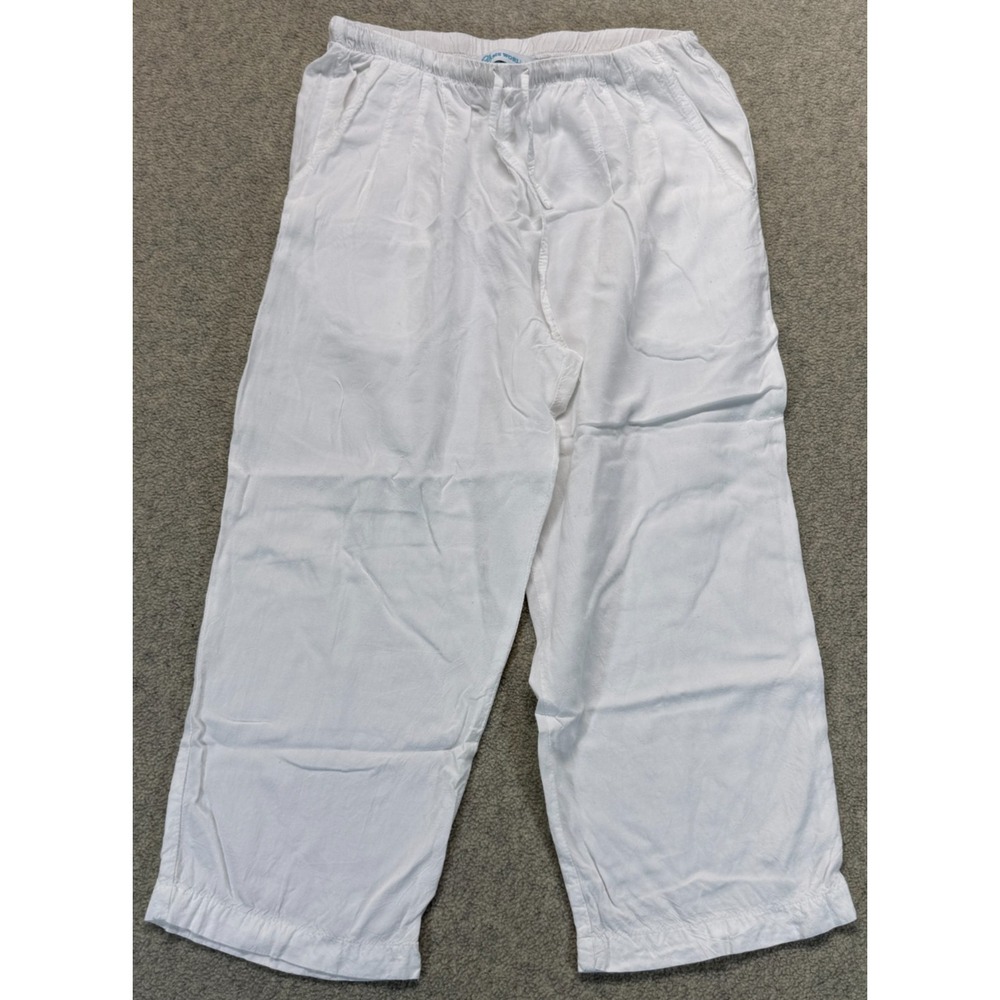 Jams World Womens Pants White Relaxed Fit Casualβ Comfort Beach Drawstring XS
